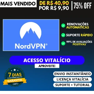 Nord-vpn (ENTREGA AUTOMÁTICA) por apenas 9,90 Vitalício - Premium