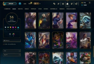 Prata 4 com 95 Champs e 36 Skins - League of Legends LOL
