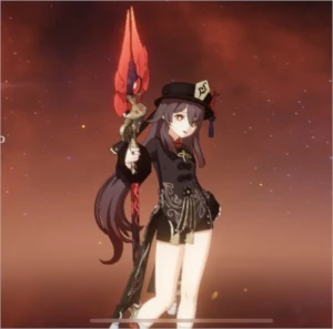 Ar46. Hutao + báculo de homa, zhongli, albedo, Mona e Diluc - Genshin Impact