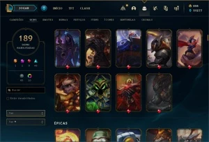 Conta lol todos champs , 189 skins + 107 skins nos espólios - League of Legends