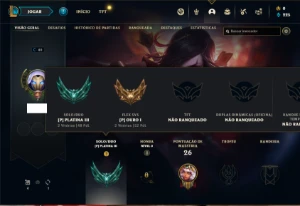 Conta platina 3 com 22 Champs e 3 Skins + 15 Espolios - League of Legends LOL