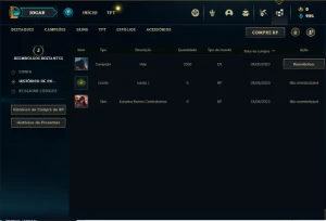 Conta platina 3 com 22 Champs e 3 Skins + 15 Espolios - League of Legends LOL