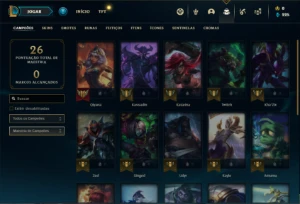 Conta platina 3 com 22 Champs e 3 Skins + 15 Espolios - League of Legends LOL