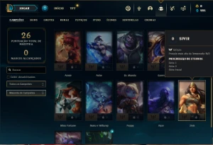 Conta platina 3 com 22 Champs e 3 Skins + 15 Espolios - League of Legends LOL