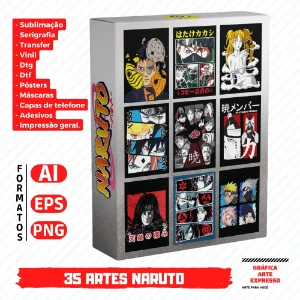 Pack Artes Anime Naruto Sublimação, Serigrafia, Dtg, Dtf - Serviços Digitais