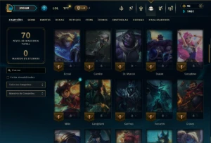Mestre com 70 Champs e 8 Skins ( 390 PDL ) - League of Legends LOL