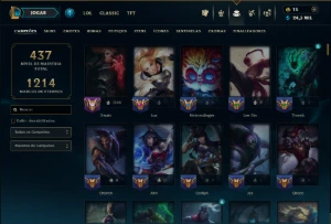 Unranked com TODOS os Champs e 133 Skins ( JG / MID / ADC ) - League of Legends LOL