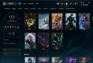 Unranked com TODOS os Champs e 133 Skins ( JG / MID / ADC ) - League of Legends LOL