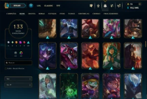 Unranked com TODOS os Champs e 133 Skins ( JG / MID / ADC ) - League of Legends LOL
