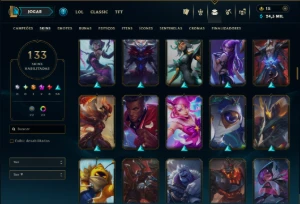 Unranked com TODOS os Champs e 133 Skins ( JG / MID / ADC ) - League of Legends LOL