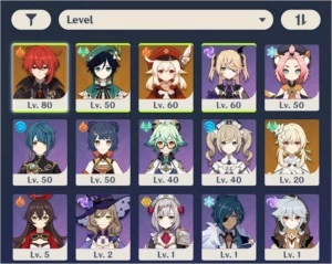 Genshin Impact Diluc, Venti e Klee Rank 41