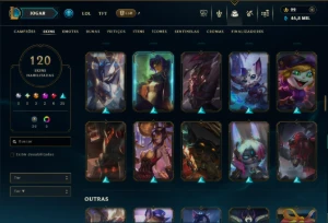 Unranked com TODOS os Champs e 120 Skins ( ADC / MID / JG ) - League of Legends LOL