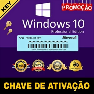 WINDOWS 10 PRO CHAVE DE ATIVAÇÃO - VITALÍCIO - Softwares e Licenças