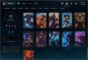 Conta platina 4 BARATA com 46 skins e 63 champs - League of Legends LOL