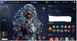 Conta Mir4 Servidor SA 72 Guerreiro 87K power