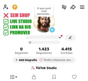 Conta Tiktok + Live Studio +1.420 Seguidores + E-Mail - Redes Sociais