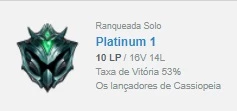 CONTA PLATINA 1 - ESSENCIA PARA TROCAR DE NOME - League of Legends LOL