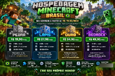 🇧🇷 🎮 Hospedagem Minecraft Brasil | A partir de R$ 14,90