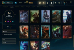 Unranked com 90 Champs e 24 Skins - League of Legends LOL