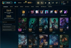 Unranked com 90 Champs e 24 Skins - League of Legends LOL