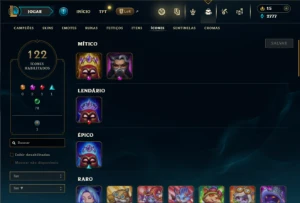 Unranked com 90 Champs e 24 Skins - League of Legends LOL