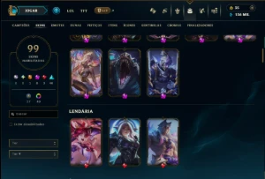 Prata 2 com TODOS os Champs e 99 Skins +6 Prestigios - League of Legends LOL