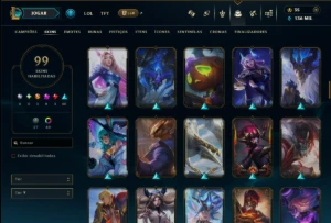 Prata 2 com TODOS os Champs e 99 Skins +6 Prestigios - League of Legends LOL