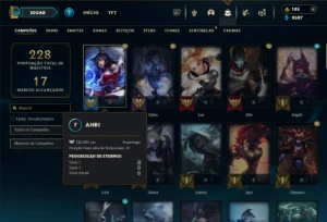 Ferro 2 com 80 champs e 63 Skins + 1 Prestigio da Katarina - League of Legends LOL