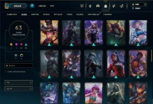 Ferro 2 com 80 champs e 63 Skins + 1 Prestigio da Katarina - League of Legends LOL