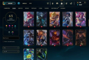 Ferro 2 com 80 champs e 63 Skins + 1 Prestigio da Katarina - League of Legends LOL