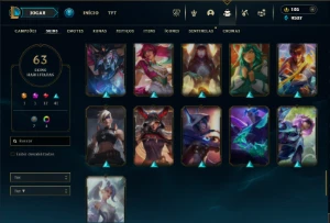 Ferro 2 com 80 champs e 63 Skins + 1 Prestigio da Katarina - League of Legends LOL