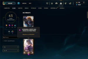 Ferro 2 com 80 champs e 63 Skins + 1 Prestigio da Katarina - League of Legends LOL