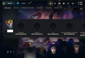 Unranked com TODOS os champs e 516 Skins + 6500 RP - League of Legends LOL