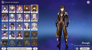 Conta com Hu Tao + Zhongli (ar10) - Genshin Impact
