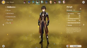 Conta com Hu Tao + Zhongli (ar10) - Genshin Impact