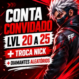 Conta Convidado Lvl 20 A 25 + Troca Nick Free Fire