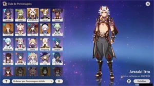 Conta de Genshin Impact AR 43 com Childe e Itto + Mona&Qiqi