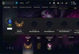 Conta ouro 4 com 22 Champs e 1 Skin + 350 RP - League of Legends LOL