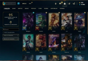 Conta ouro 4 com 22 Champs e 1 Skin + 350 RP - League of Legends LOL