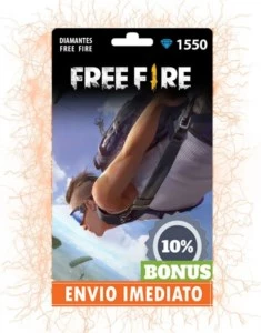 Free Fire 1705 Diamantes (1550 +155 Bônus) Recarga P/ Conta