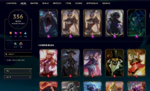 Conta Platina 4 - 378 SKINS - League of Legends LOL