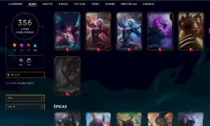 Conta Platina 4 - 378 SKINS - League of Legends LOL