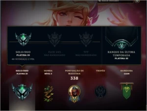 Conta lol platina 3 , kai’sa K/da prestígio - League of Legends