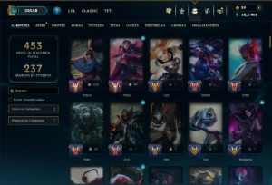Unranked com 130 Champs e 230 Skins ( MID / JG / ADC ) - League of Legends LOL