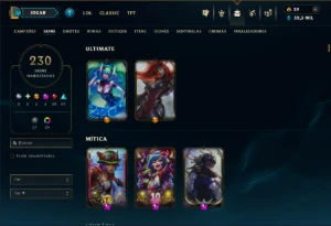 Unranked com 130 Champs e 230 Skins ( MID / JG / ADC ) - League of Legends LOL