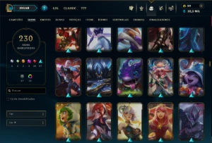 Unranked com 130 Champs e 230 Skins ( MID / JG / ADC ) - League of Legends LOL