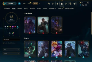 Mestre com 90 Champs e 18 Skins ( 45 PDL ) - League of Legends LOL