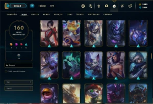 Conta Unranked com TODOS os champs e 160 Skins ( MAIN ADC ) - League of Legends LOL