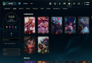 Conta Unranked com TODOS os champs e 160 Skins ( MAIN ADC ) - League of Legends LOL