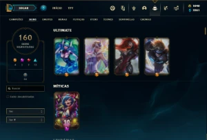 Conta Unranked com TODOS os champs e 160 Skins ( MAIN ADC ) - League of Legends LOL